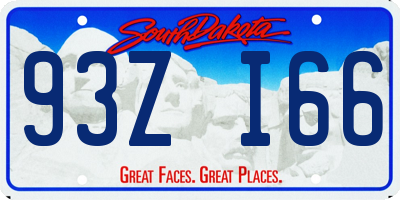 SD license plate 93ZI66