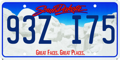 SD license plate 93ZI75