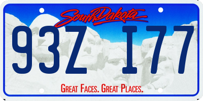 SD license plate 93ZI77