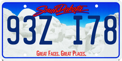 SD license plate 93ZI78