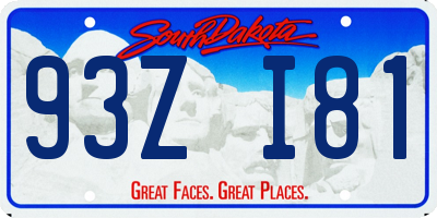 SD license plate 93ZI81