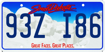 SD license plate 93ZI86