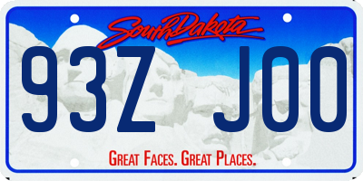 SD license plate 93ZJ00