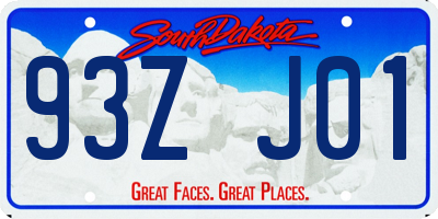 SD license plate 93ZJ01