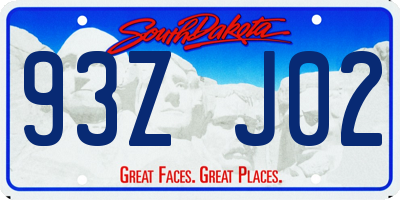 SD license plate 93ZJ02