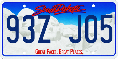 SD license plate 93ZJ05