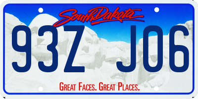 SD license plate 93ZJ06