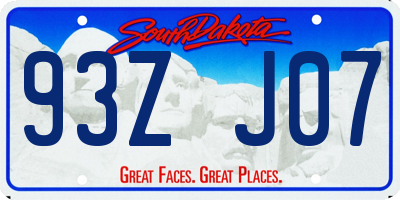 SD license plate 93ZJ07