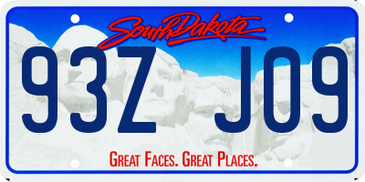 SD license plate 93ZJ09