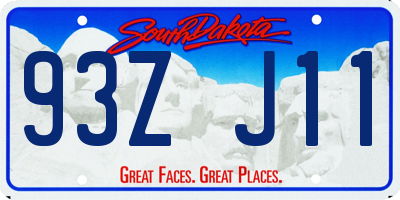 SD license plate 93ZJ11