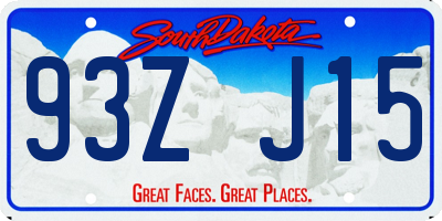 SD license plate 93ZJ15