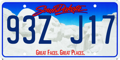 SD license plate 93ZJ17