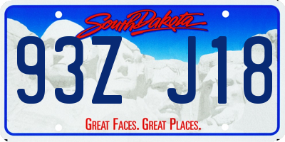 SD license plate 93ZJ18