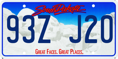 SD license plate 93ZJ20