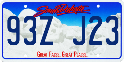SD license plate 93ZJ23
