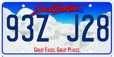SD license plate 93ZJ28