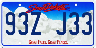 SD license plate 93ZJ33