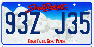 SD license plate 93ZJ35
