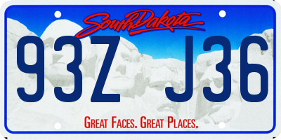 SD license plate 93ZJ36