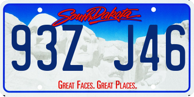 SD license plate 93ZJ46