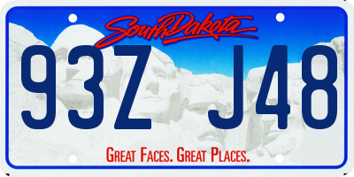 SD license plate 93ZJ48