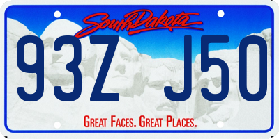 SD license plate 93ZJ50