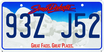 SD license plate 93ZJ52