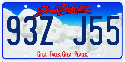 SD license plate 93ZJ55