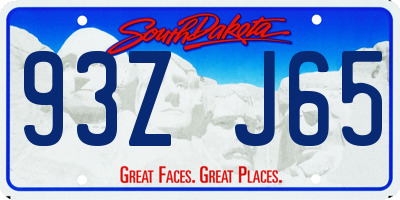 SD license plate 93ZJ65