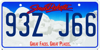 SD license plate 93ZJ66