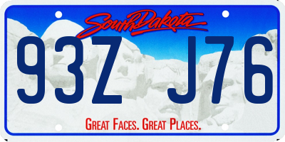 SD license plate 93ZJ76