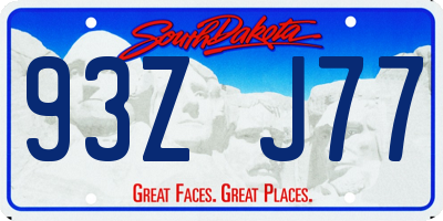 SD license plate 93ZJ77