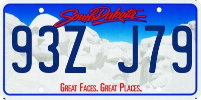 SD license plate 93ZJ79