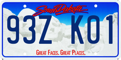 SD license plate 93ZK01