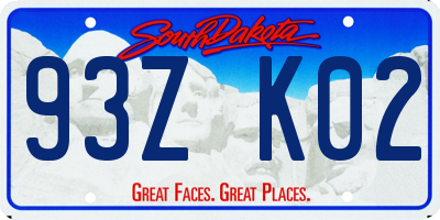 SD license plate 93ZK02