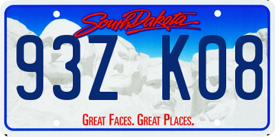 SD license plate 93ZK08