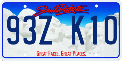 SD license plate 93ZK10