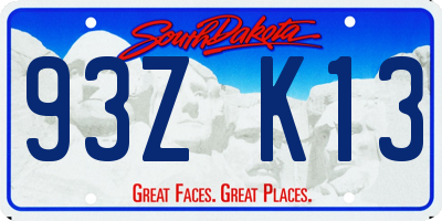 SD license plate 93ZK13
