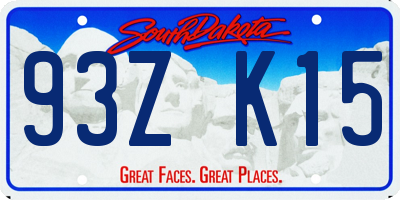 SD license plate 93ZK15