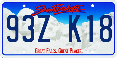 SD license plate 93ZK18