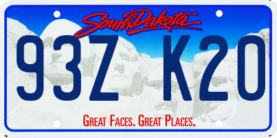 SD license plate 93ZK20
