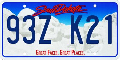 SD license plate 93ZK21