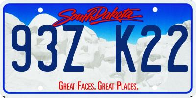 SD license plate 93ZK22