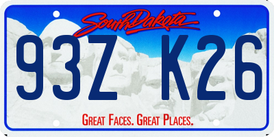 SD license plate 93ZK26