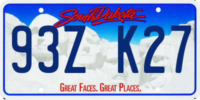 SD license plate 93ZK27
