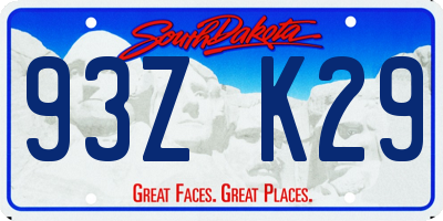 SD license plate 93ZK29