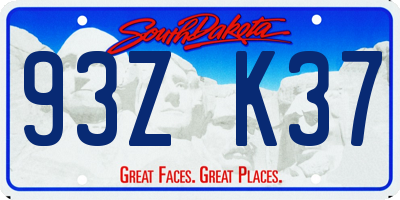 SD license plate 93ZK37