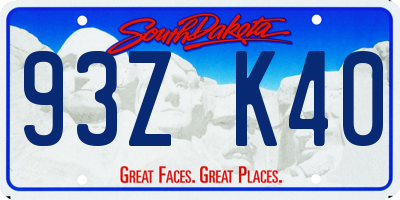 SD license plate 93ZK40