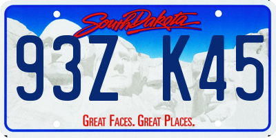 SD license plate 93ZK45