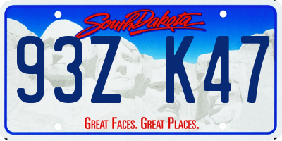 SD license plate 93ZK47